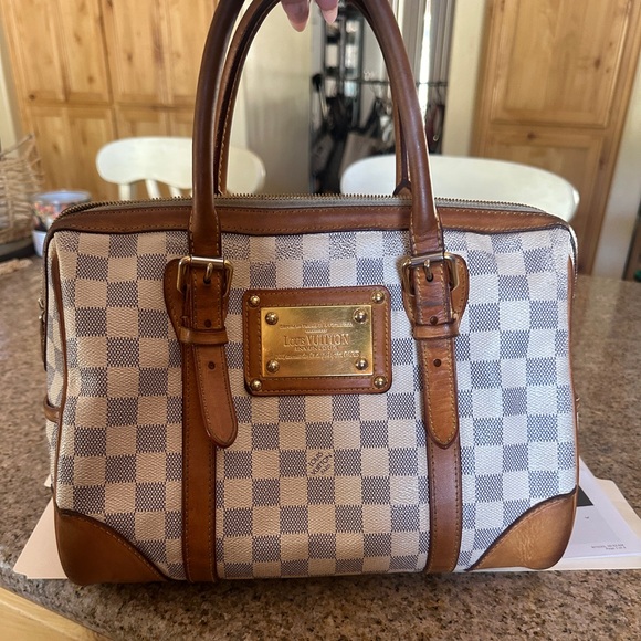 Louis Vuitton Damier Azur Berkeley Tote Vintage / Authentic with COA - Picture 1 of 14